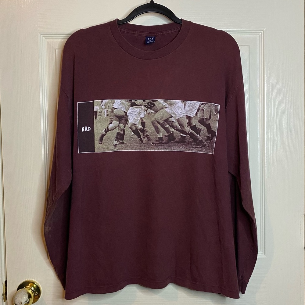 Vintage 90s GAP Rugby Match Game Graphic Tee *Distressed